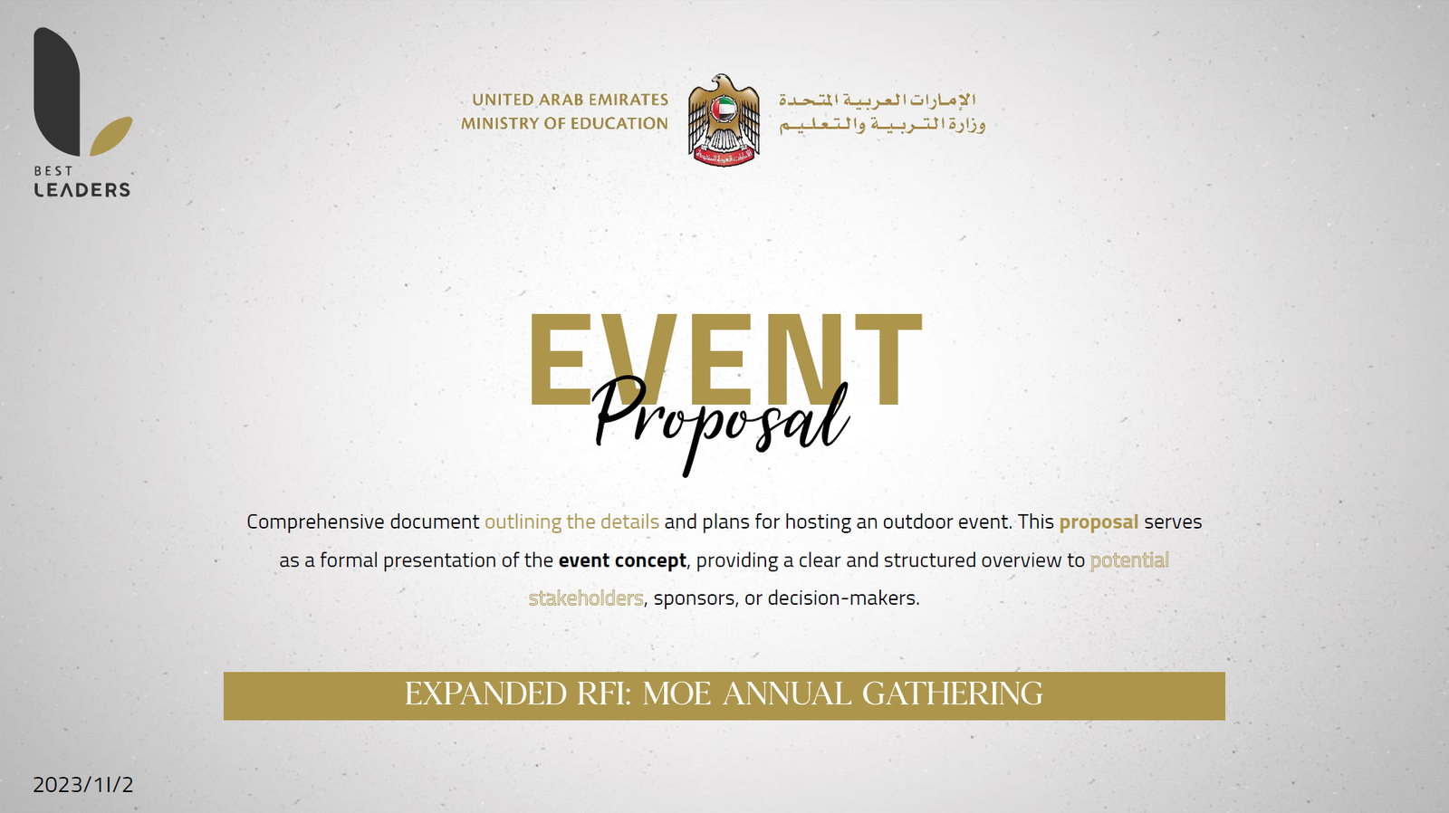 Minster of Education | 52 Eid Etihad | Event Plan